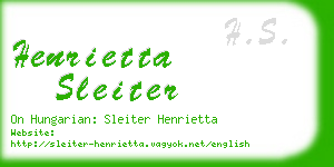 henrietta sleiter business card